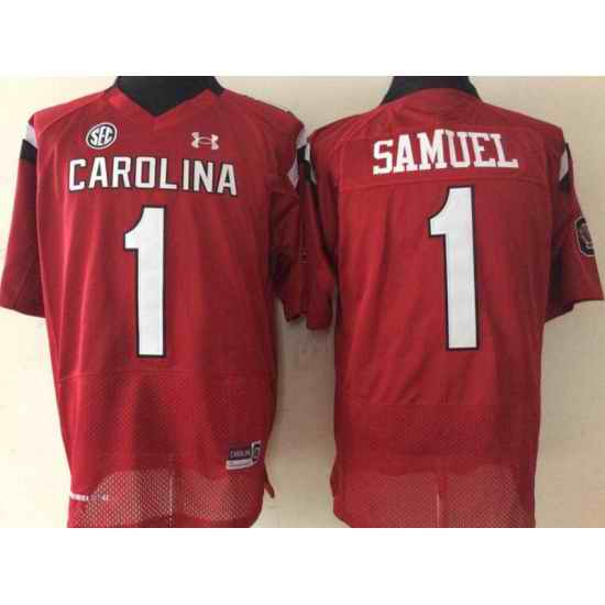 Men South Carolina Gamecocks Deebo Samuel 1 Maroon Red Football Jersey